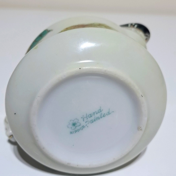 Nippon Hand Painted Creamer - Blue Red Green Leaves - Picture 6 of 6